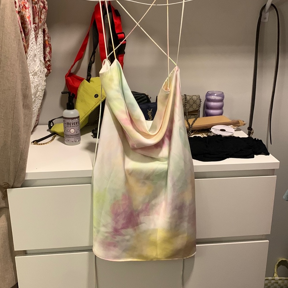 ZARA tie dye cowl neck dress